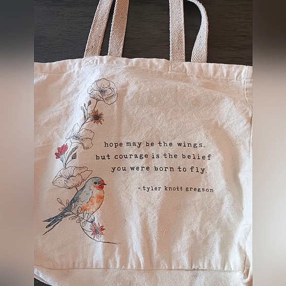 The Tote Project Canvas Tote Bag with Bird Tyler Knott Gregson - Picture 1 of 10